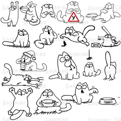 Кот Саймон рисунки » maket.LaserBiz.ru - Макеты для лазерной резки
