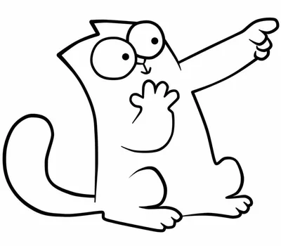 Лёгкие рисунки для срисовки кот Саймон - 46 фото