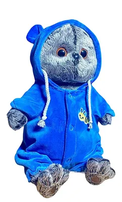 ᐉ Мягкая игрушка Кот Басик плюшевый в синем костюме котик 35 см (12053287)