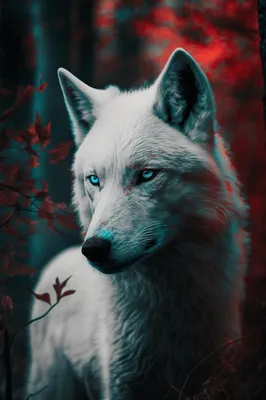 Волк с голубыми глазами обои | Премиум Фото