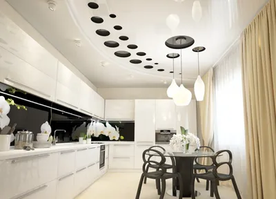 Белый матовый натяжной потолок для кухни НП-944 - цена от 800 руб./м2