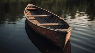 деревянная лодка плывет по воде, картинка гребная лодка, лодка, гребля фон  картинки и Фото для бесплатной загрузки