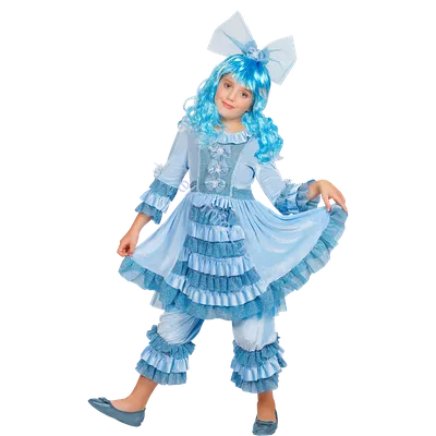 Premium Photo | Pretty girl in the dressed like malvina, doll with the blue  hair isolated on the white background