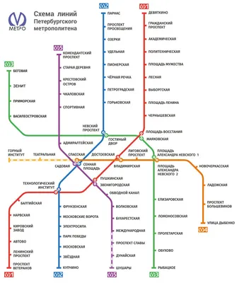 Карта метро Санкт-Петербурга, схема метрополитена СПб