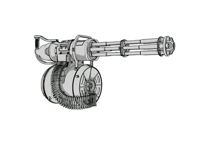 Minigun with Tripod Mount Machine Gun compatible w/ brick minifigures