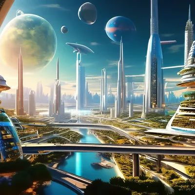 Арт Мир Будущего - Фантастические фоны (22 фото) | Futuristic city,  Cyberpunk city, Sci fi city