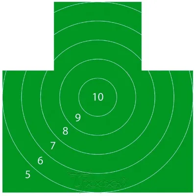 Мишень №4 грудная, зеленая (550х550) купить недорого | Интернет-магазин  Трофей