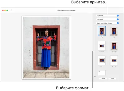 Печать фотографий в приложении «Фото» на Mac - Служба поддержки Apple (RU)