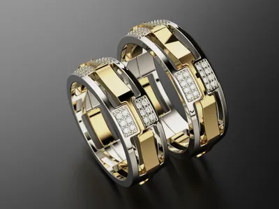 Необычные обручальные кольца с бриллиантами (И-689661) купить недорого в  Москве | ИНЕКА