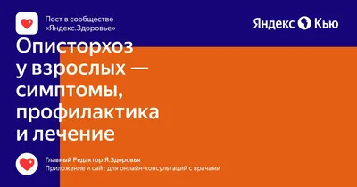 Описторхоз у взрослых — симптомы, профилактика и лечение» — Яндекс Кью