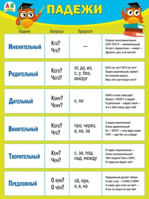 Падежи склонение плакат на стену по русскому языку для школы ТМ Мир  поздравлений 14935636 купить за 194 ₽ в интернет-магазине Wildberries