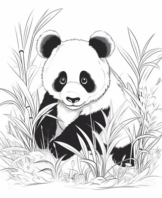 Panda рисунок 6 плакаты на стену • плакаты облака, Корея, гигантская панда  | myloview.ru