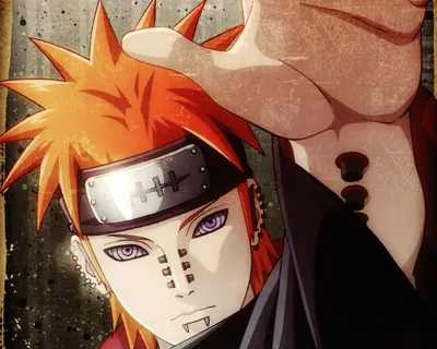 Обои на рабочий стол Pain / Пейн из аниме Naruto / Наруто стоит на фоне  мрачного неба, обои для рабочего стола, скачать обои, обои бесплатно