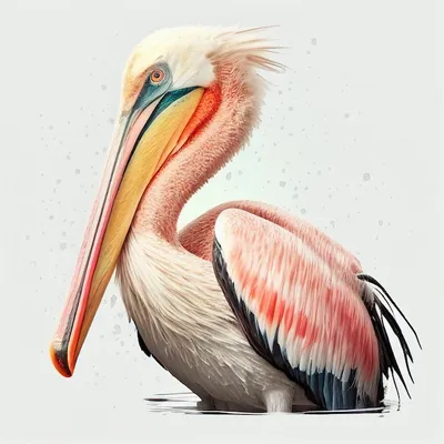 Premium Photo | Pink pelican isolated on white closeup. beautiful unusual  bird with a huge beak.