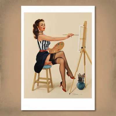 Pretty as a Picture Pin-Up Print - A retro style poster by Fiona Stephenson