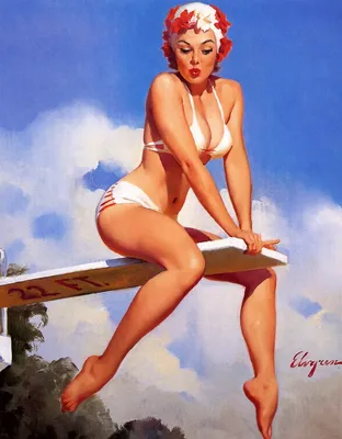 Künstlerische Illustration | Pin up girl in space | Europosters