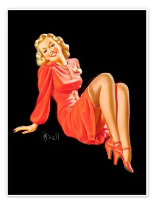 Pin Up Girl by Dirty Hans - Art Print - Art Republic