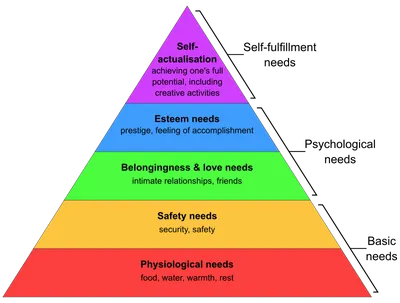 Пирамида потребностей Маслоу, потребности человека