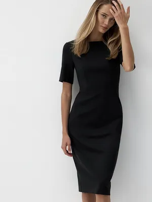 Платье-футляр из шерсти, черный цвет, арт. 408270187-167 купить в  интернет-магазине CHARUEL