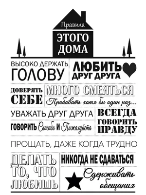 Постер на натуральном холсте \"Правила нашего дома\", 40х60 см / Правила дома  / Картина в подарок / Подарок для дома | AliExpress