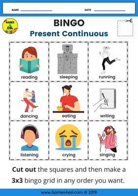 The Present Continuous Tense Class 2 worksheets and Answers