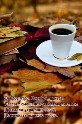 Картинка: Доброе утро. Октябрь, привет! Рассвет смешался с жёлтою листвою