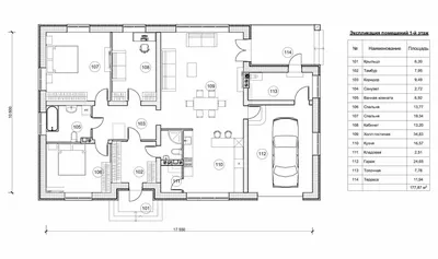 Проект дома C-109 (6/6) Проект одноэтажного дома в европейском стиле от  Houses100, площадью 109м2 | Планировка бунгало, Фасады домов, Домашняя мода