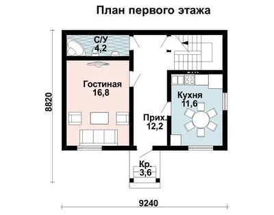 Проект дома 40 м2: фото, чертежи каркасного дома 40 м2, цены в Украине -  АРТМЕТАЛЛ