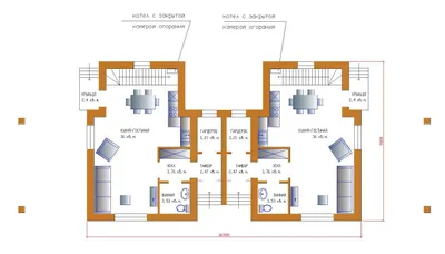 Проекты домов 50 м² - Планы, фото, 3D виды, чертежи и планировки коттеджей  50 кв м