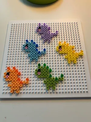 pyssla ikea easy idea || dinosaur | Easy perler bead patterns, Diy perler  bead crafts, Perler bead art