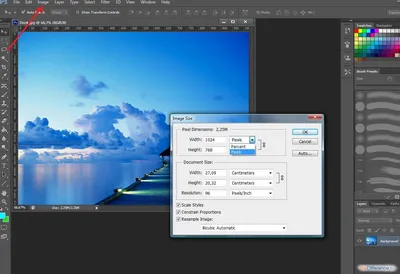 Как растянуть изображение в PhotoShop