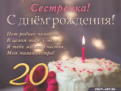 Новая открытка с днем рождения девушке 20 лет — Slide-Life.ru