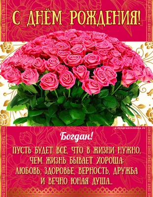 Богдан, с Днём Рождения: гифки, открытки, поздравления - Аудио, от Путина,  голосовые