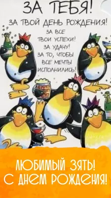 Открытка для любимых и родных Зять С днем рождения. Открытки на каждый день  с пожеланиями для родственников.