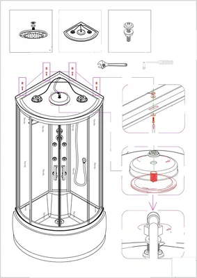 Пошаговая фото и видео инструкция по сборке душевой кабины своими руками