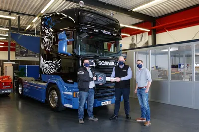 E-Lkw: Erster Scania 25P in Limburg bei Bona unterwegs