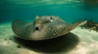 скат в песке и воде, привлекательный скат, Hd фотография фото, вода фон  картинки и Фото для бесплатной загрузки