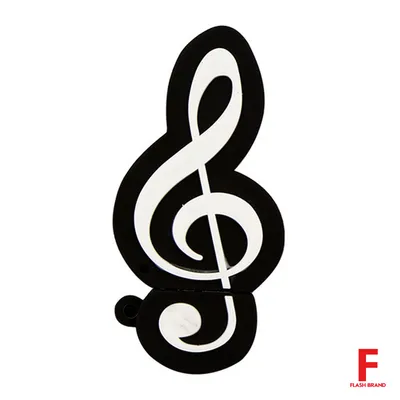 Флешка Резиновая Скрипичный Ключ \"Treble Clef\" Q151 черный 128 Гб купить  оптом | FLASH BRAND