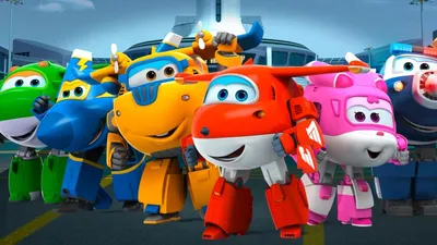 Картинка для торта \"Супер крылья (Super Wings)\" - PT102857 печать на  сахарной пищевой бумаге