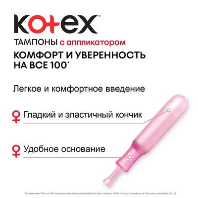 Kotex Тампоны с аппликатором Нормал уп.8 шт цена, купить в Москве в аптеке,  инструкция по применению, отзывы, доставка на дом | «Самсон Фарма»