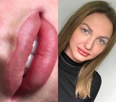 Фото татуажа губ: зажившие губы, фото до и после