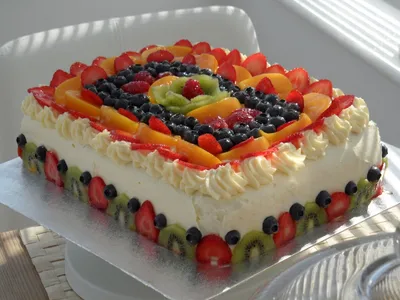 Торт с фруктами фото