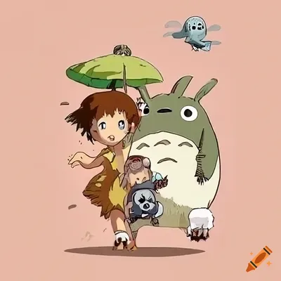 Cute totoro illustration on Craiyon