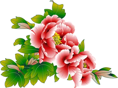 Цветы нарисованные пионы» — создано в Шедевруме