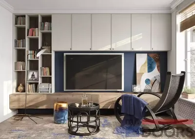 ТВ-зона 📺 в современном стиле в гостиной: как ее правильно оформить