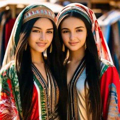Узбечки девушки в узбекских халатах …» — создано в Шедевруме