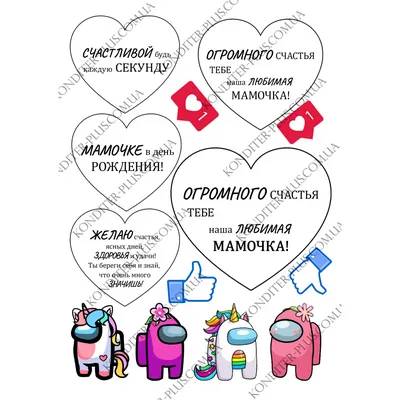 Вафельная картинка маме С Днем рождения декор для выпечки — купить в  интернет-магазине по низкой цене на Яндекс Маркете