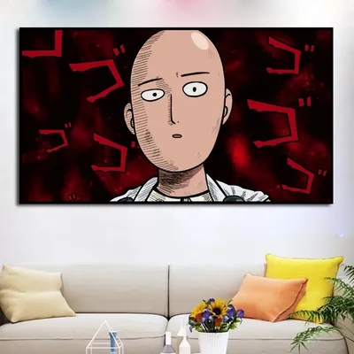 Постер Плакат Постер аниме Сайтама Ванпанчмен One Punch Man А3