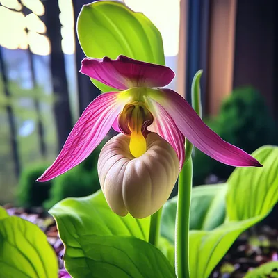 Растение венерин башмачок Cypripedium …» — создано в Шедевруме