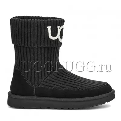 Купить вязаные угги черные UGG Classic Knit Black за 7490 руб